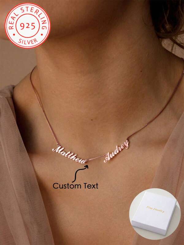 A Fashionable Customized Multi Name Pendant Necklace In 925 Silver For Both Men And Women To Wear, Surprise Birthday Gift, Daily Vacation Banquet, Party And Other Occasions To Wear, Unique Design, Fashionable And Delicate