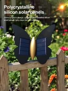 1pc Outdoor Realistic Butterfly Wall Lamp With Motion Sensor, Auto On At Night & Off At Day, Essential Decoration Lighting For Garden, Garage In Summer - Butterfly Wall Light - View 9