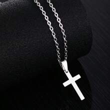 Small Cross Necklace For Men Women, Cross Pendant Chain Necklace, 18K Gold Plated/Silver/Black Pendant Necklace, Waterproof And Non Fading, Stainless Steel Jewelry Gift For Him - Cross Necklace - View 3