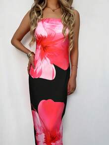 فستان نسائي أنيق للصيف، للإجازات، للحفلات، مطبوع بالأزهار بتصميم أنبوبي، فستان التنين مناسب للعمل والمكتب في أي وقت