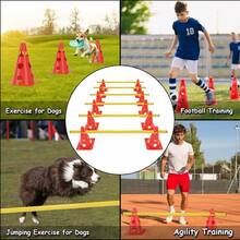 Agility Hurdles Training Set, 32CM Cone Bucket Set With Holes, 6-Piece Sports Hurdle Set,  Portable Hurdles Set Height Adjustable For Dog Football Tennis Handball Hose Riding, Orange - Orange - View 7