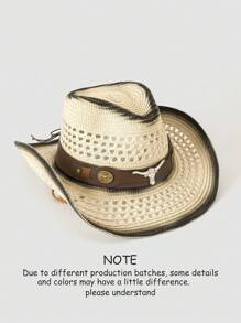 1pc Bohemian Style Animal Print Rivet Water Drop Shaped Casual Hat, Versatile For Men And Women, All Season