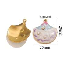 1/3 Stücke 304 Edelstahl modischer und einfacher Emaille Tropföl Seestern Muschel Anhänger DIY Halskette Ohrringe Schmuckzubehör für den täglichen Gebrauch und als Geschenk