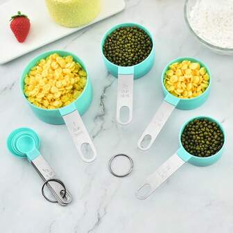 Set di cucchiai dosatori in acciaio inossidabile con indicazione di capacità, bilancia da cucina per la cottura, misurino per il controllo delle porzioni di sale
