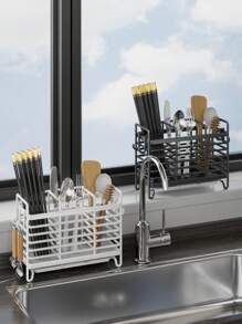 1 Pc Basic Kitchen Storage Rack, Decorative Kitchen Utensils, Kitchen Scissors Kitchen Chopsticks Holder, Multifunctional Storage Rack, Kitchen Chopsticks And Cutlery Storage Drain Rack, Kitchen Accessories