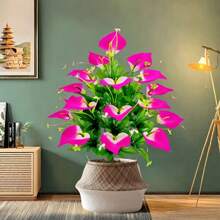 1 Bund mit 18 Köpfen Calla Lilien Künstliche Blumen für Heimdekoration, Wohnzimmer und Garten