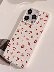 Funda para teléfono 1 Uds. GUCADI carcasa blanca con cereza roja Compatible con funda para teléfono Apple - Blanco - Ver 4