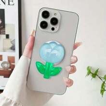 1 件可爱花形手机支架 - 透明夜光树脂可折叠支架，适用于智能手机、生日礼物、圣诞礼物、ABS 材质（斋月手机配件）兼容 、Android 手机、生日礼物、家人、朋友推拉式手机握把、手机支架 - 彩色 - 查看 13