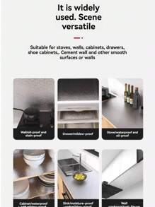 1pc Kitchen Oil-Proof, Waterproof And Heat-Resistant Self-Adhesive Wall Sticker, For Cabinets, Walls, Aluminum Foil Wallpaper, Home Decor, Spring Decoration, Refresh Your House, Rama Decorative Sticker Wall Paper Wall Stickers Room Decor Wall Decor Kitchen Accessories Kitchen Items Kitchen Decor