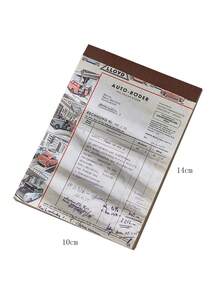 60pcs/Pack Vintage Floral & English Text Memo Pads, 6 Designs, Suitable For Journaling, Scrapbooking, Back To School