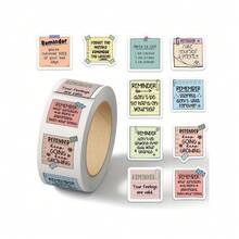 500-Piece Inspiring Reminder Sticker Rolls - Self-Adhesive Paper Labels With Positive Affirmations And Cartoon Patterns, Suitable For Diaries, Laptops, Notebooks, Mixed Colors - GUTBD One-Time Incentives - one-size - View 2