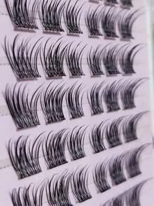 60 片自粘式自然假睫毛，易于粘贴，适合初学者的精致黑色睫毛 - C - 查看 10