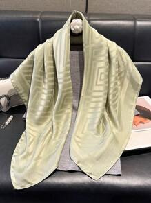 1 pieza Bufanda de mujer minimalista con estampado geométrico brillante, chal suave elegante, hijab, chal, pañuelo de cabeza perfecto para todas las estaciones, protección UV ligera