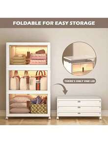 1/2/3/4/5layers Stackable Multi-Layer Storage Cabinet, Suitable For Bathroom Skin Care Products, Clothes, Toiletries, The Top Can Place Decorative Items, With Wheels For Easy Movement, For Bathroom Storage And Organization. - White - View 10