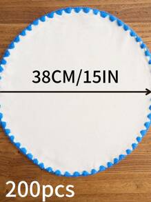 1/4/6/12 piezas Manteles individuales redondos con bordado de conchas marinas azules, decoración para el hogar y la cocina, manteles de mesa de comedor antideslizantes para tazas, vasos y platos para decoración de fiestas, cumpleaños y banquetes