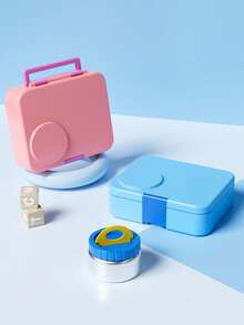 Meoky Bento Lunch Box with 9oz Soup Thermo – Leakproof 4-Compartment Food Container with Insulated Hot Food Jar, Ideal for School, Office, Travel, and Picnics - 藍色 - 查看 5