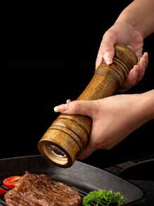 1 pieza Molinillo de pimienta manual de 5"/8"/10", Molinillo de pimienta/especias de madera de roble, Frasco para condimentos, Suministros para fiestas de Halloween y Navidad