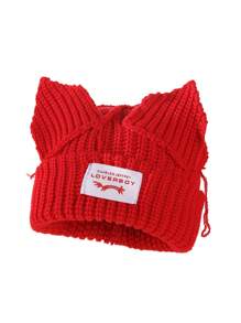 Chapéu de Malha Estilo Orelha de Porco, Gorro Macio de Camada Dupla e Quente, Unissex, 180g