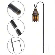 4Pcs Shepherds Crook Hooks 100cm, Adjustable Metal  Hangers Garden Plant Hooks - Perfect For Hanging Bird Feeders, Lamps, Solar Lights, And Garden Decorations - Ideal For Outdoor  Weddings, And Backyard Decor - Black - View 8