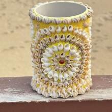 صندوق تخزين زخرفي، حامل أقلام، منظم مستحضرات التجميل، ديكور غرفة، هدية عملية وإبداعية للنساء والفتيات في عيد الميلاد، من صنع الأصداف الطبيعية