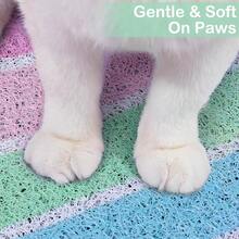 Unicorn Catcher Cat Litter Mat Quality Litter Box Mat Large Non-Slip Cat Litter Mat Litter Trapping Mat Soft Kitty Litter Mat Compatible Two Litter Boxes Cat Products Easy To Clean,Light Pink,XL - Pink - View 5