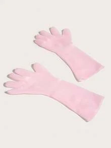 4件硅胶美白保湿长手套保湿长袜护肤长袜沙滩袜 - 粉色 - 查看 3