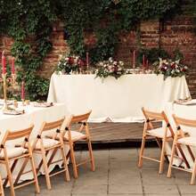 1/2 Pc Ivory White Tablecloth 58*102 Inch, Soft & Smooth, Suitable For Engagement, Party, Banquet, Dinner, Meeting, Celebration, Ceremony Decor