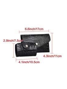 3件套大容量鳄鱼压纹女士手提包组合包，商务休闲单肩手提包配女士钱包，母亲节礼物 - 黑色 - 查看 13