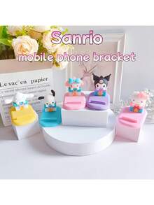 Sanrio 1 件装多用途手机/平板电脑/桌面支架，免提支架，用于观看视频、做作业 - 适合学生和女性，用于学校用品、返校 - 彩色 - 查看 2