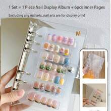 Portfólio de Arte de Unhas Transparente, Álbum de Exibição de Design de Unhas, Organizador de Unhas Postiças, Livro de Armazenamento de Unhas, Tamanho A5/A6