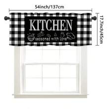 1 件厨房主题印花窗帘，适用于节日、派对、生日、晚宴、厨房窗户装饰短帷幔、四季房间装饰、家纺短窗帘帷幔，适用于餐厅派对装饰 - 彩色 - 查看 3