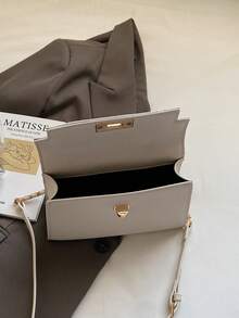 女士 PU 皮革锁扣斜挎包，时尚简约街头优雅通勤钱包