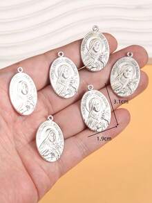 6pcs Silver-Tone 17 Styles Christian Chalice & Sacred Heart Alloy Pendants DIY Jewelry Making M990 - Silver - View 22