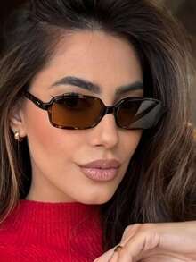 1 件全框方形百搭简约时尚眼镜，小框 Y2K 复古个性女士眼镜，适合夏季海滩度假、户外活动和旅行