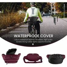 Riñoneras para mujeres y hombres, bolsa de cintura, bolsa de cadera conúltiples bolsillos, gran capacidad, impermeable, bolsa casual para viajes de, ciclismo, correr, senderismo (rosa) - Burdeos - Ver 5