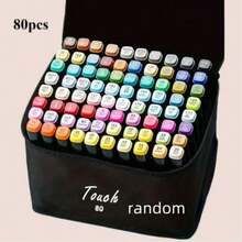 24/48/80 支彩色酒精马克笔套装，带双头搅拌器，用于绘画、素描、着色的艺术马克笔，艺术笔和永久性荧光笔，重返校园 - 彩色 - 查看 10