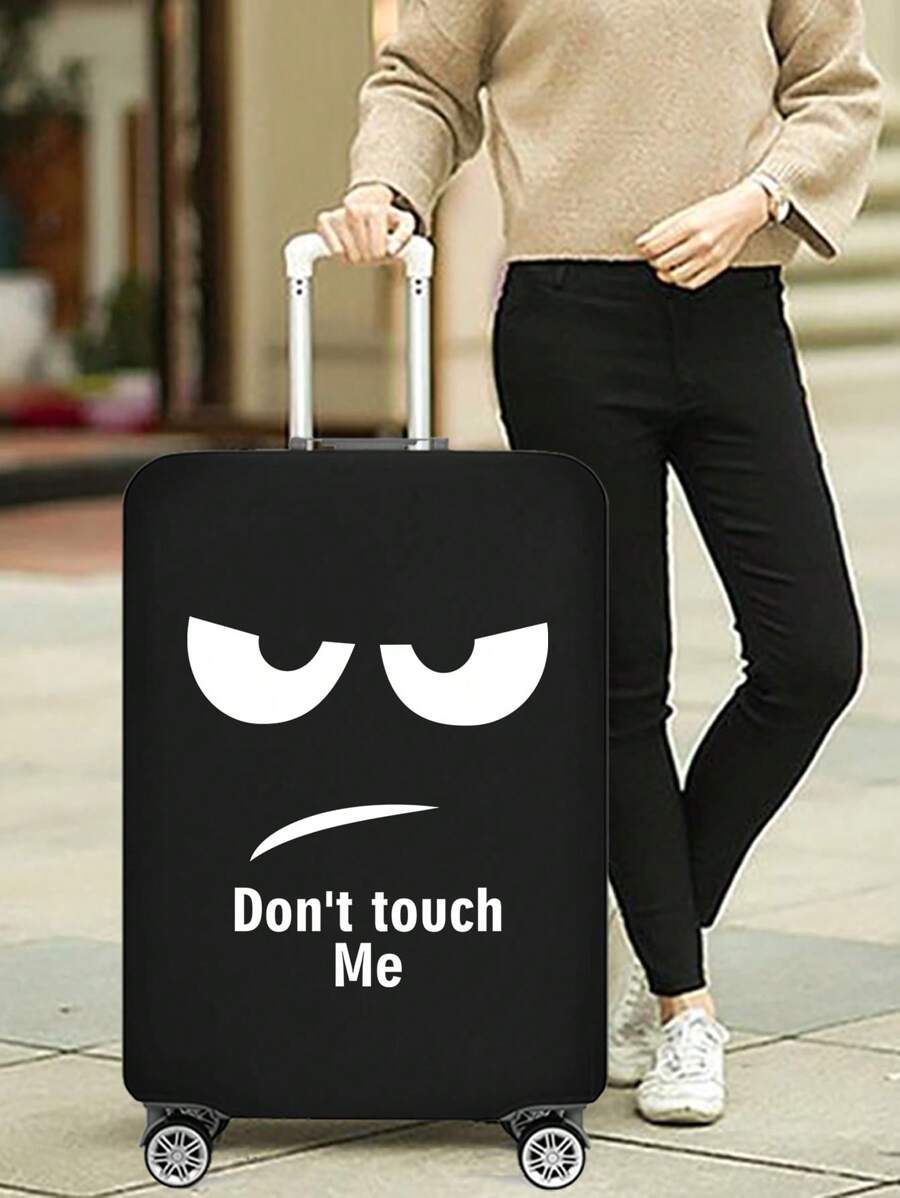 Printed Black Luggage Covers Protector Travel Suitcase Dust Covers For Travel Accessories Luggage Supplies Protective Cover Travel Necessities