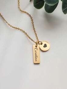 Stainless Steel Customized Personalized Fashion Simple Name Necklace, Perfect For Daily Wear, Party, Vacation, Graduation Season, Wedding Anniversary, Valentine's Day, Christmas, Birthday Gift Giving