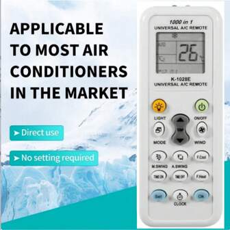 Wireless 1000 In 1 Universal Remote Control K-1028E AC Digital LCD Display Air Conditioner Remote Control Infrared Transmitter