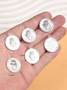 6pcs Silver-Tone 17 Styles Christian Chalice & Sacred Heart Alloy Pendants DIY Jewelry Making M990 - Silver - View 16