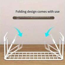 1 件多层可折叠铁质鞋架，节省空间的悬挂式储物架，适用于卧室、客厅、走廊、家居储物 - 彩色 - 查看 3