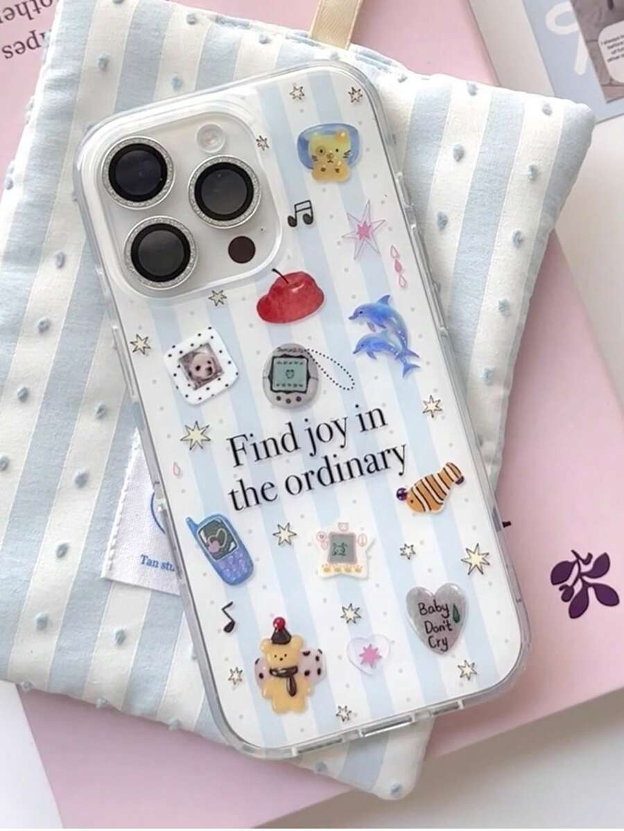 可爱卡通动物与插画手机壳，时尚手机壳适用于 16 Pro Max/15/14/13/12/11