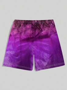 Pantalones cortos de gimnasio con estampado de hojas de camuflaje para hombres - Tela de poliéster transpirable, sin estiramiento, adecuados para vacaciones en la playa y actividades al aire libre, lavables a máquina - Serie de verano, pantalones cortos para hombres, diseño hawaiano