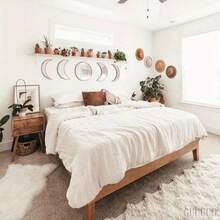 5pcs Moon Phase Mirror Set Scandinavian Natural Decor Wall Decorative Mirror Home Decor Bohemian Moon Mirror For Living Room Bedroom Acrylic Mirror Not Real Mirror Black - 米色 - 查看 3