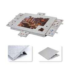 Large Puzzle Board With 6 Drawers – Foldable Stand & Protective Cover For 1000-Piece Puzzles - Grey - View 2