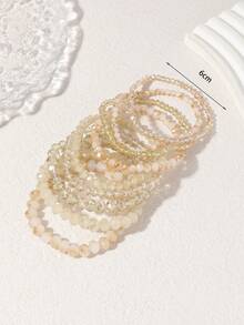 7pcs/Set Creative Crystal Rice Bead Bracelets - Brown - View 4