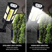 1pc Outdoor COB Solar Powered Motion Sensor Light | Dual Motion+Light Sensor | Zero Electricity Yard Lighting + Wireless + 30hrs Runtime | IPX65 Waterproof | Must-Have For Villa, Yard, Community, Warehouse Security