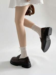 2025 Spring New Japanese Style Brown Thick Sole Increased Height Loafers, Retro British Style JK, Versatile Flats (Run Small By One Size)