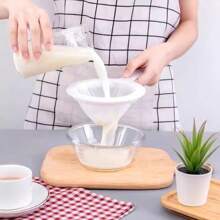 1 Stück hochdichte wiederverwendbare Nylon Superfein Siebaufsatz mit Griff zum Abseihen von Honig, Saft, Tee, Sojadrink, Kaffee