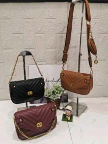 Asaloog WOMEN'S CROSSBODY BAG WITH COIN PURSE AND CHAIN HAND STRAP DC-819